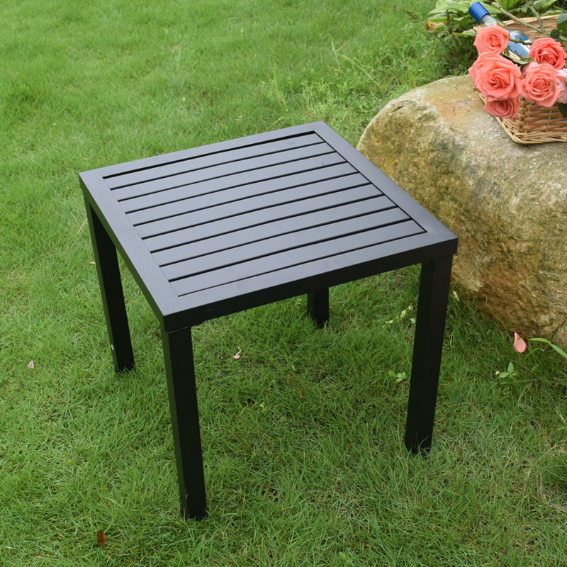 Ebern Designs Ahkeelah Metal Outdoor Side Table & Reviews Wayfair